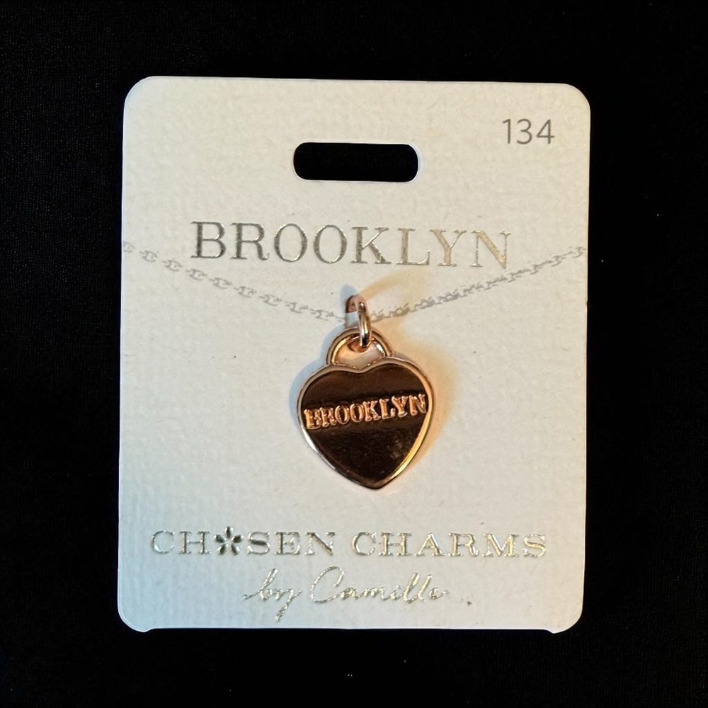 Chosen Charms rose gold Brooklyn name heart charm